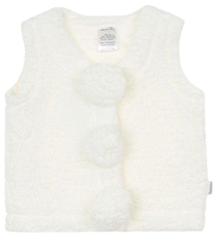 Max and Tilly Baby Girl's 3/6m Coral Fleece Gilet - Cream
