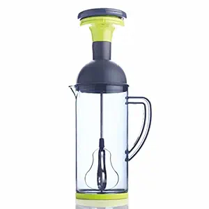 Qrocs Dori Blender Multipurpose Plastic and Stainless Steel Power Free Blender for Egg & Cream Beater, Milkshake, Butter Milk with Jug (1.5L)