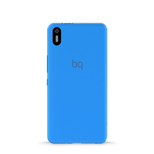 BQ E000636 - Funda para Aquaris X5  Poliuretano Flexible  Laterales semitransparentes   Color Azul