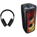 BLAUPUNKT Pack DJ Outdoor Enceinte Bluetooth 300W + Casque Bluetooth sans Fil – Sono Portable avec LED, FM, USB, AUX, Micro Karaoké, Idéal Soirées et Événements