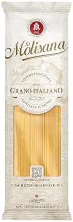 La Molisana, Spaghetto Quadrato n. 1, Pasta da Solo Grano Italiano - Trafilata al Bronzo, Ruvida e Tenace con Eccellente Tenuta in Cottura - Confezione da 500g