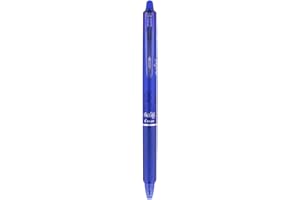 Pilot Frixion Clicker 0.7mm Fine Point Roller Ball Pen with Comfortable Dimpled Grip & Inbuild Eraser | Blue Ink, 1 pcs