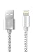 Produktbild Lightning Textilkabel OKCS 1M USB Ladekabel - IOS10 kompatibel - iPhone 7, 7 Plus, 6, 6s, 6 Plus, 6s Plus, 5, 5s, 5c, iPad, iPad Mini, iPad Air, iPod Touch 5G, iPod Nano 7G - in Silber