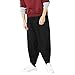 Produktbild SHE.White Herren Freizeit Einfarbig Haremhose Lockere lange Hose mit Kordelzug Bequeme Stoffhose Freizeithose Große Größe Laternenhose M-5XL