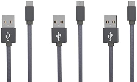 USB 3.0 C. Quick charging cable type C to USB A 3.0 high speed data cable - 56k resistor - Quick Charge - sturdy &amp; durable aluminum housing - braided jacket - reversible - 3x 100 cm grey suitable for Nexus 5x, 6p, Macbook, Oneplus2, Oneplus3
