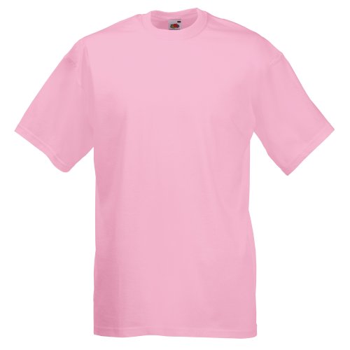 Fruit of the Loom - Camiseta Básica de Manga Corta Modelo Valueweight - Hombres (2XL) (Rosa Claro)