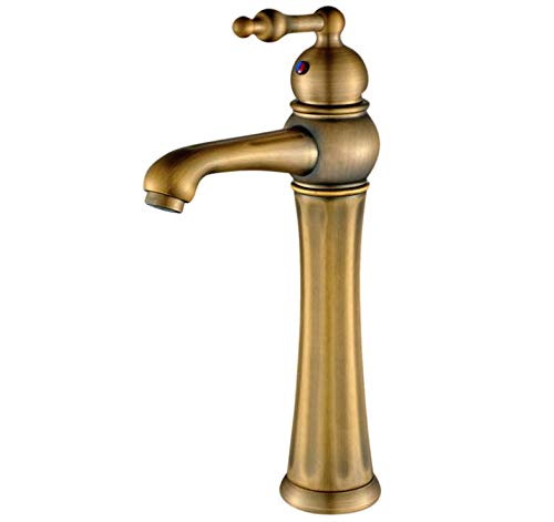 Preisvergleich Produktbild Klassische antike kupferhahn des toilettenzubehörs klassischer einziger Griffbassinhahnhahnhahn eleganter Retro Badezimmerhahn passend für Turnhahnhahn
