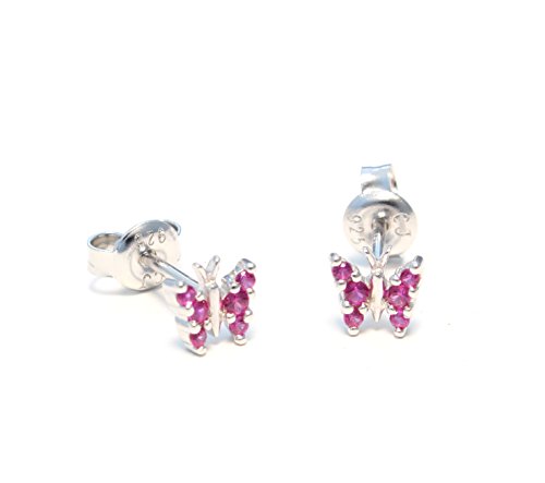 pinke Schmetterling Ohrstecker mit eingefassten Zirkonia
