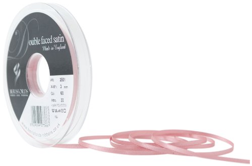 Berisfords Doppelseitiges Polyester-Satinband, 3 mm, Altrosa