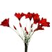 Produktbild Amaryllis Strauß mit Gras, 7 Blüten, 45 cm - Rot (künstlich)