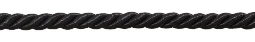 DecoPro .95cm LARGE SOLID BLACK DECORATIVE CORD, Basic Trim Collection, Style# 0038NL Color: K9, Sold by the Yard (1 Yard = 91cm / 3ft / 36")