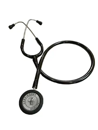 CardiaCare Stainless Steel Stethoscope Dual Section Chest Piece with Adult (Black)