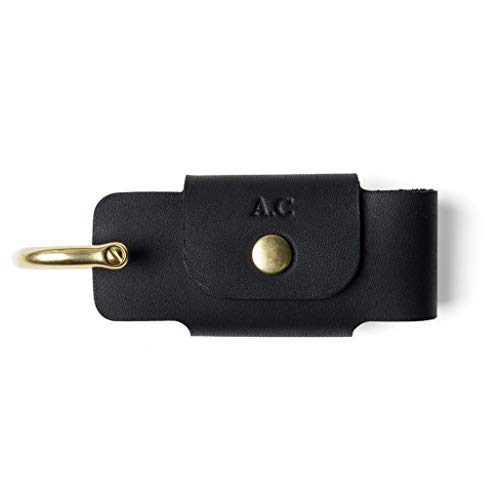 Personalised Leather Key Case/Black, Natural or Navy Key Case with Initials/Gift for Men