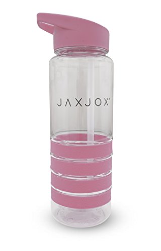 JAXJOX® Plastic Bottle with Neoprene Rings Pink JAXJOX® Plastic Bottle with Neoprene Rings Pink
