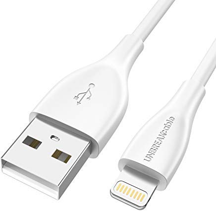 UNBREAKcable Cavo iPhone 1M 3.3ft con Certificazione, Caricatore iPhone Ultra Resistente per iPhone X/XS/XS Max/Xr/8/8 Plus/7/7 Plus/6s/6s Plus/6/6 Plus/5c/5s/5, iPad - Bianco