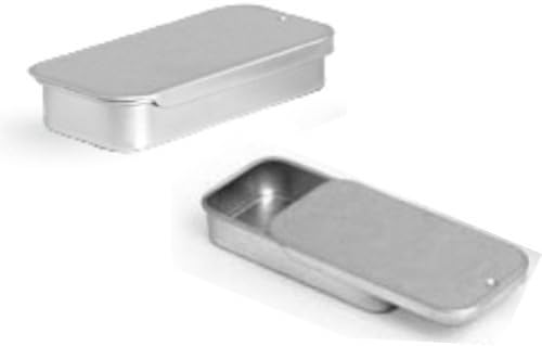 Metal Slide Top Tin Containers for Crafts Geocache Storage Survival Kit by MagnaKoys? (2, 1.89 x 0.91 x 0.35) by MagnaKoys?
