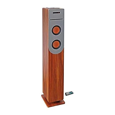 INOVALLEY HP34-CD-WOOD Tour de Son Lecteur CD - Bluetooth - 100 W - USB - Bois et Gris