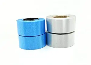 Uprising Store Birthday Popper Curly Car/Balloon Ribbon -Blue::Silver (Set of 4) Roll DIY Gifts Crafts Foil Curling for Christmas/Wedding Birthday Gift Wrapping Party Decoration Supplies