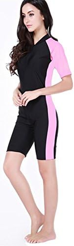 OYMMENEY Women's and Girls One Piece Jumpsuit Short Sleeve Swimsuit Swimwear Unitard Legsuit Swimming Costume