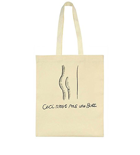 idcommerce This Is Not A Butt Magritte Painting Joke Tote Bag