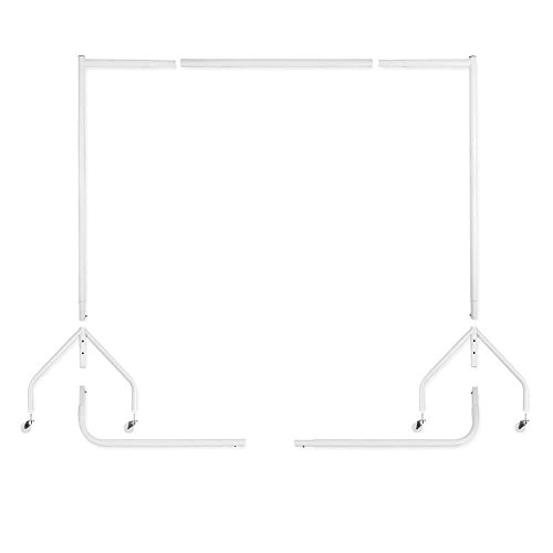 Shopfitting Warehouse Stabiler, Großer Kleiderständer, Garderobenständer – Robuste 153cm lange Profi-Kleiderstange komplett aus Stahl in Weiß - 5