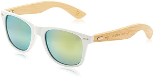 Millennium Star Unisex Adults’ Occhiali Da Sole Sunglasses, White (Bianco/Giallo Celeste), 52