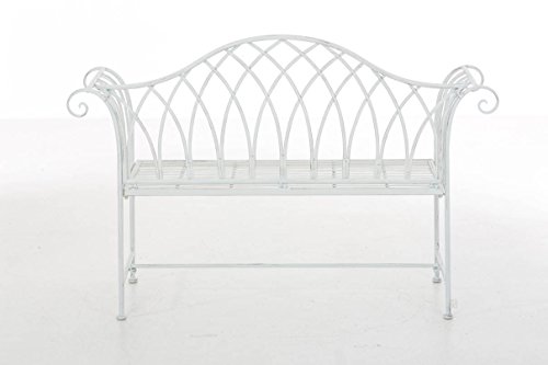 CLP Gartenbank JAMEE im Landhausstil, Eisen lackiert, ca. 130 x 45 cm Antik Weiß - 3
