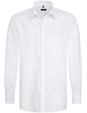 ETERNA Herren Langarm Hemd Comfort Fit Uni Popeline weiß Gr. 39 - 54
