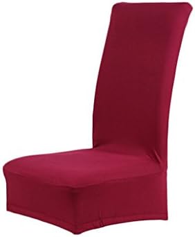 Vangaret Spandex Stretch Removable Washable Short Hotel Dining Chair Protect Cover Slipcover Stretchy Seat Cover, Banquet Chair Seat Cover for Hotel, Wedding and Ceremony (Burgundy)