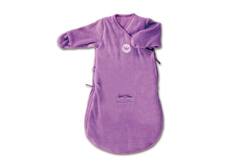 Baby Boum Unisex Baby 60cm Long Super Soft Velvet Sleeping Bag with Arms and Scratch Mitts Purple 0-3 Months