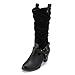 Produktbild TianWlio Boots Stiefel Schuhe Stiefeletten Frauen Herbst Winter Kniehohe Stiefel mit Mittlerer Ferse Einfarbig Rutschfeste Flock Leder Booties Weihnachten Schwarz 39