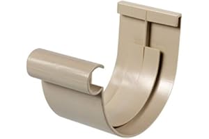 First Plast - Gouttière PVC 16 demi-ronde - Jonction à coller PVC 16 demi-ronde - sable