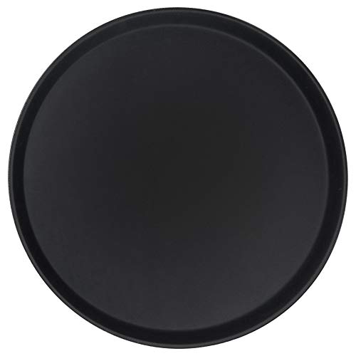 Argon Tableware Bandeja Antideslizante Circular - para Servir Comida y Bebidas - Negro - 40 cm