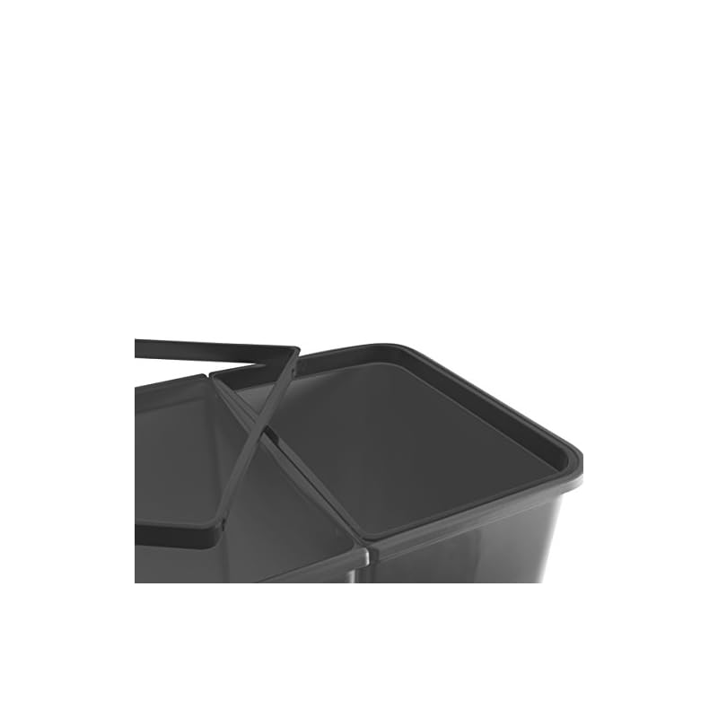 Ribelli® Duo-afvalemmer, twee bakken - plastic afvalemmer - afvalscheidingssysteem 2x25 L