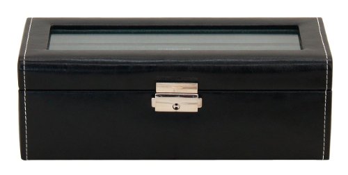 Friedrich|23 Unisex Uhrenkasten mit Glasdeckel fr 4 Uhren Kunststoff Schwarz 20086-2 Friedrich|23 Unisex Uhrenkasten mit Glasdeckel fr 4 Uhren Kunststoff Schwarz 20086-2