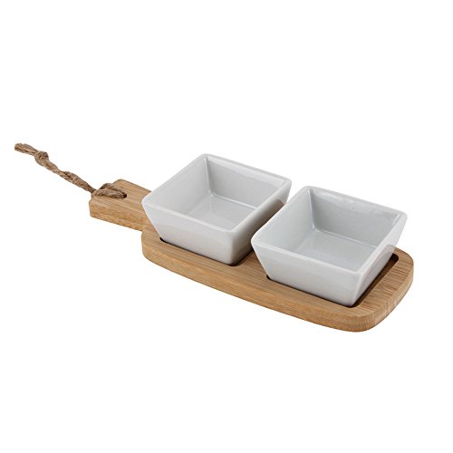 CGB Giftware Loft Mini Ceramic Double Nibble Bowls (One Size) (White)