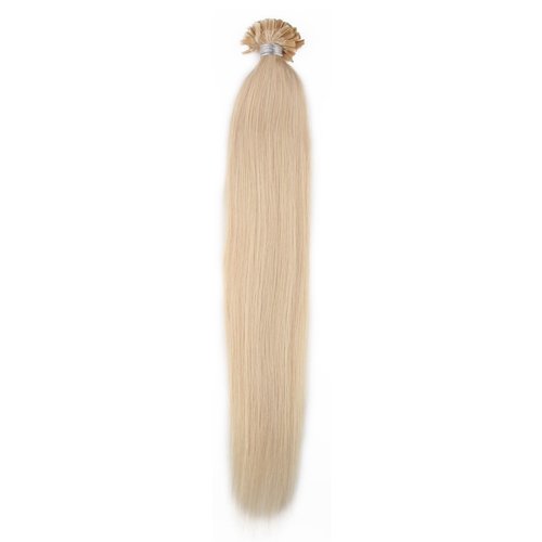 Beauty7 100S 100 STRANDS/50S 50 STRANDS Pre Bonded Nail U Tip 100 % Remy Human Straight Hair Extensions Bleach Blonde (#613) 18'' 20'' 22'' 24'' (18'' 50g 1g/strand)