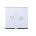 Produktbild Richer-R Smart Touch Switch, Lichtschalter Touch Schalter Smart Home 2/3 Gang Touch Sensor Wandschalter,Touch Control Wandleuchte Schalter LED Lichtschalter Weiß/Schwarz(Weiß-2Gang)
