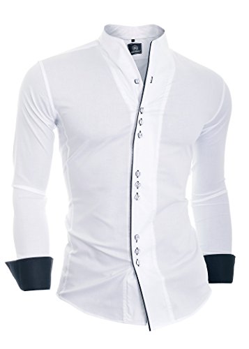 D&R Fashion hombres la moda con los puÃ±os Doble Banda abuelo del collar y la tuberÃ­a contraste