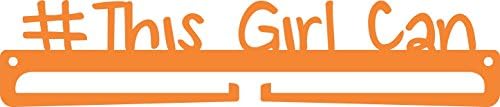 PCSL® Sports Medal Holder - This Girl Can (01) Orange - Professional Wall Mount / Hanger for Medals