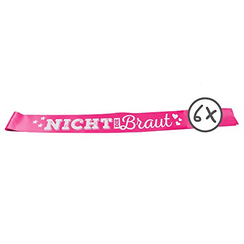 6 Frau Wundervoll JGA Schärpen rosa / pink – Nicht die Braut – Junggesellinnenabschied / Hen Party / Brautschärpe - 2