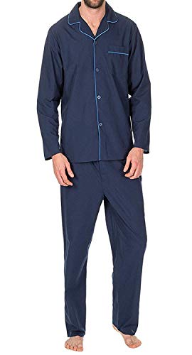 Best Deals Direct Conjunto de pijama de algodón lisos para hombre L marina