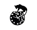 Produktbild HYSENM Wanduhr Wandtattoo Wandaufkleber Acrylglas rund lautlos modern Funk Schmetterling für Wohnzimmer Kinderzimmer , Katze mit Rundpunkt