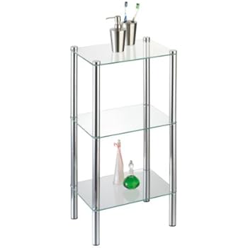 axentia Badezimmerregal Solanio in Silber, verchromtes Badregal