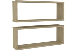 ‎VIDAXL vidaXL 2X Würfelregal Wandregal Hängeregal Cube Lounge CD Regal Dekoregal Bücherregal Schweberegal Wandboard Regalwürfel Sonoma-Eiche 60x15x23cm Holzwerkstoff