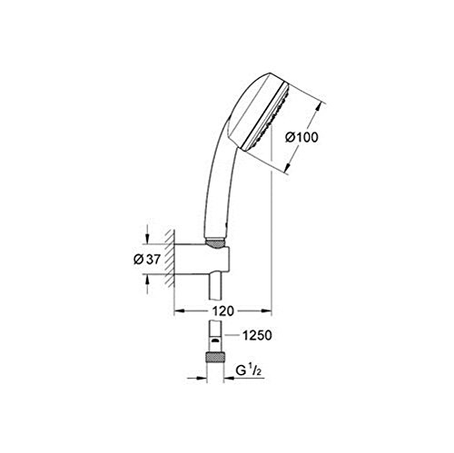 Grohe 26084001 Brausegarnitur, 1 Jet Tempesta Cosmopolitan 100 - 2
