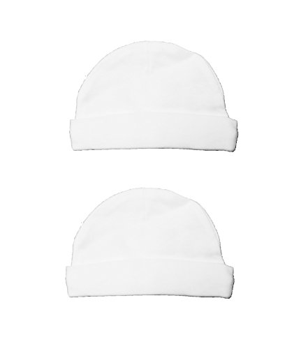 2 Pack Of Newborn Supersoft White Baby Hats