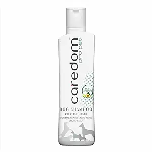 Caredom Pro Pet Protein Enriched Dog Shampoo with Milk Protein, Avocado Extracts & Natural Vitamins for Its Healthy, Soft, Silky & Shiny Coat (200 ml)