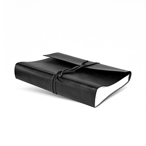 Tivoli Fotoalbum aus recyceltem Leder, Handgearbeitet in klassischem italienischem Stil, Geschenkschachtel inklusive, A4 (23×30 cm) Schwarz - 3