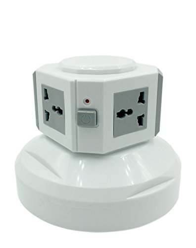 Preisvergleich Produktbild Woljay FachSteckdosenturm Überspannungsschutz Mehrfachsteckdose Verlängerungskabel 3m / 9.8ft mit 2 USB Ports 3 Gangausgänge Grau